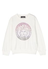 Versace Kids Medusa Head-motif rhinestone-embellished jumper - Bianco