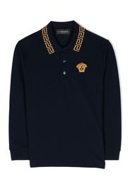 Versace Kids Medusa Head cotton polo shirt - Blu