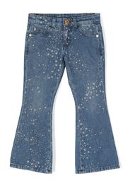 Versace Kids star-print flared denim trousers - Blu