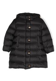 Versace Kids logo-patch hooded padded coat - Nero