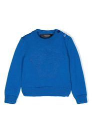 Versace Kids Medusa Head motif-embroidered jumper - Blu