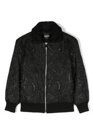 Versace Kids textured-finish bomber jacket - Nero