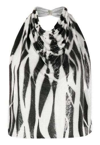 zebra print open back top