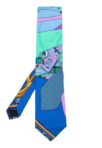 Versace Pre-Owned 1990s graphic-print silk tie - Blu