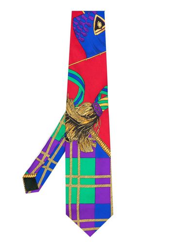 Versace Pre-Owned 1990s graphic-print silk tie - Rosso
