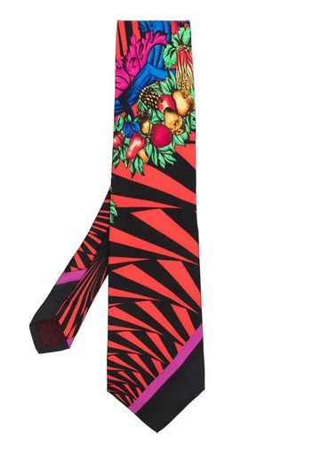 Versace Pre-Owned 1990s graphic-print silk tie - Rosso