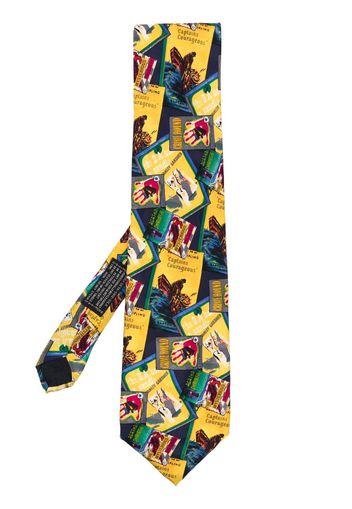 Versace Pre-Owned 1990s graphic-print silk tie - Giallo