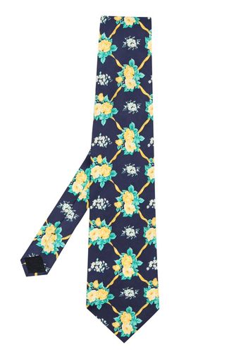 Versace Pre-Owned 1990s floral-print silk tie - Blu