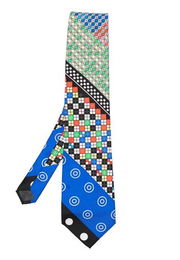 Versace Pre-Owned 1990s geometric-print silk tie - Blu