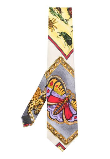 Versace Pre-Owned 1990s insect-print silk tie - Giallo