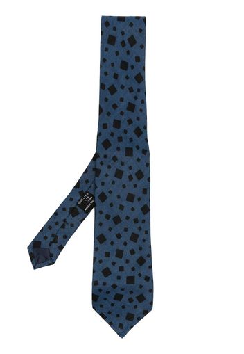 Versace Pre-Owned 1970s square-print linen tie - Blu