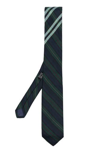 Versace Pre-Owned 1970s stripe-print silk tie - Verde