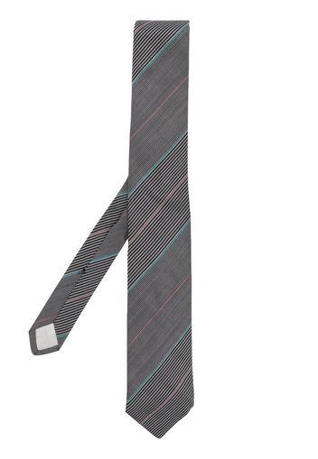 Versace Pre-Owned 1970s stripe-print silk tie - Grigio