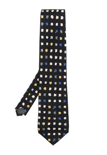 Versace Pre-Owned 2000s floral-print silk tie - Nero