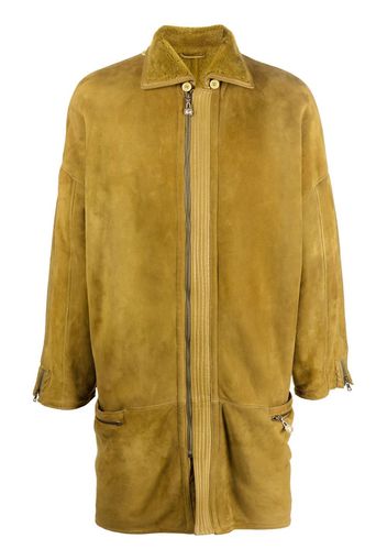 Versace Pre-Owned 1980s zip-up shearling coat - Giallo