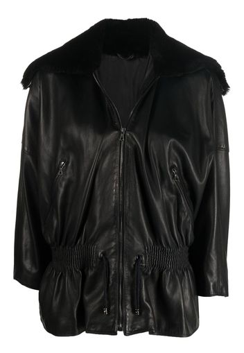 Versace Pre-Owned Giacca con colletto in shearling anni '80 - Nero