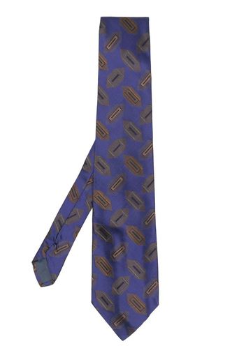 Versace Pre-Owned 1980s abstract-print silk tie - Blu