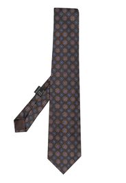 Versace Pre-Owned 1990s geometric floral-print silk tie - Blu