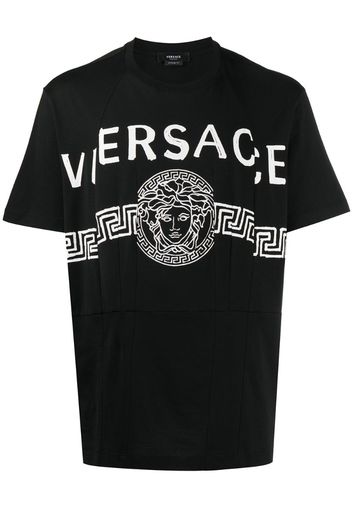 spliced Medusa Head logo print T-shirt