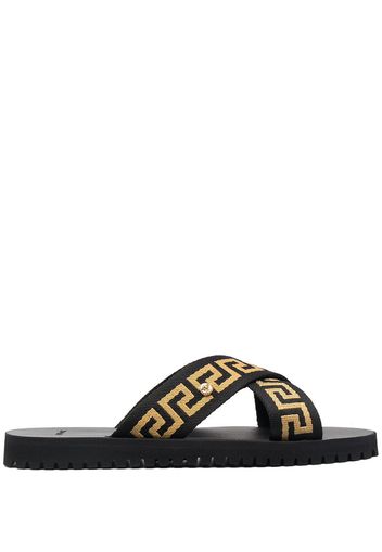 Versace Sandali con motivo Chiave Greca - Nero