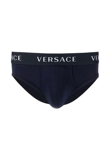 Versace logo-waistband boxer briefs - Blu