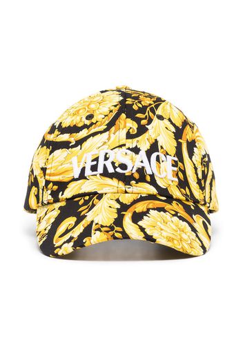 Versace Barocco pattern-print cap - Giallo