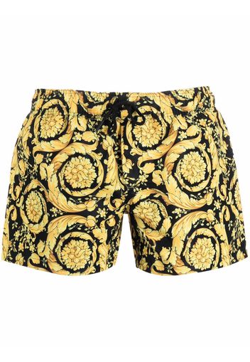 Versace baroque-print drawstring shorts - Nero