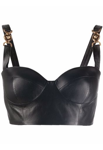 Versace Medusa-plaque bustier top - Nero