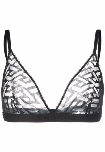 Versace Greca Signature tulle bralette - Nero