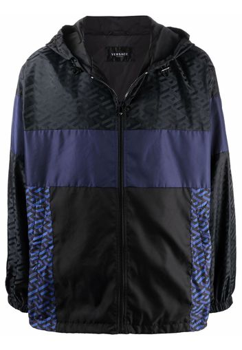 Versace panelled logo-print track jacket - Nero