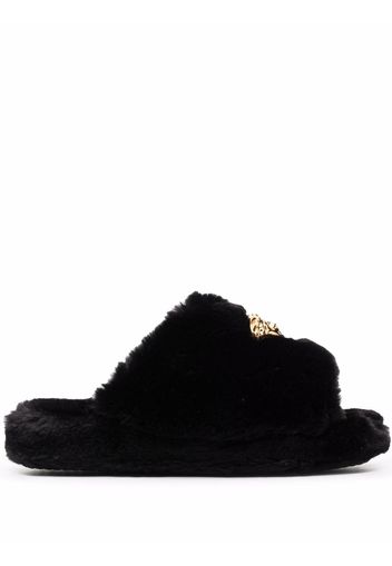 Versace Slippers Medusa a punta aperta - Nero