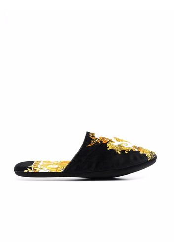 Versace Medusa Renaissance-print slippers - Nero