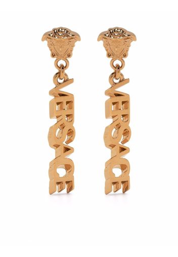 Versace logo drop earrings - Oro