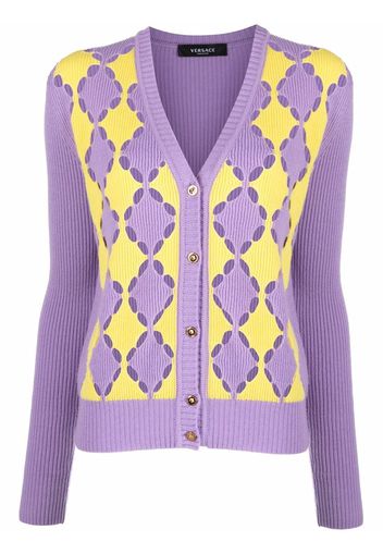 Versace two-tone cashmere cardigan - Viola