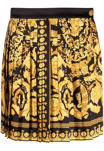 Versace baroque-print pleated skirt - Nero