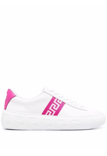 Versace Greca-print flatform sneakers - Bianco