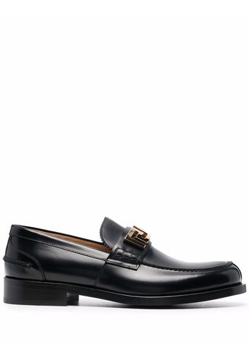 Versace greca-bucale leather loafers - Nero