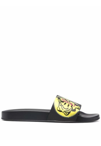 Versace Graphic logo-print slides - Nero