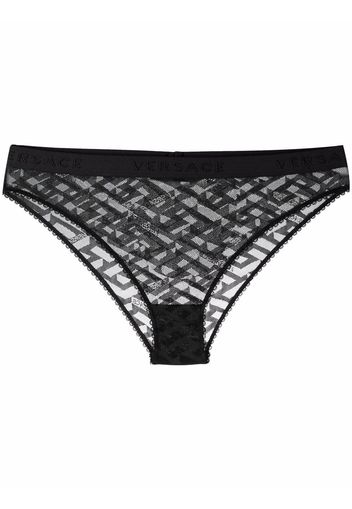 Versace sheer La Greca briefs - Nero