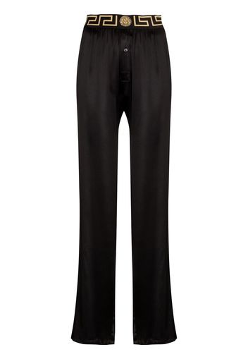 Versace Pantaloni con vita elasticizzata Greca - Nero