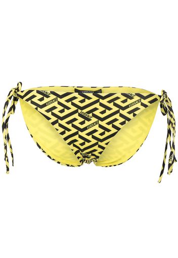 Versace Slip bikini Greca Signature con stampa - Giallo