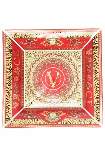 Versace Virtus Holiday 28cm square plate - Rosso