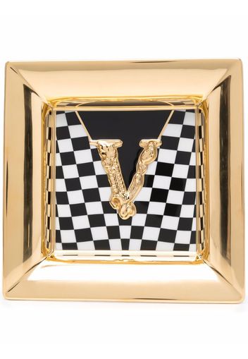 Versace logo-print ceramic tray - Oro