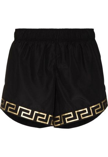 Versace Shorts sportivi Greca con stampa - Nero