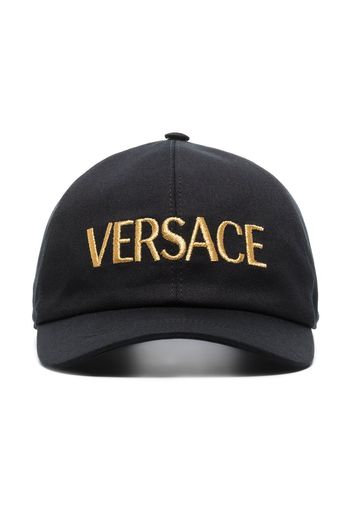 Versace embroidered-logo cotton cap - Nero