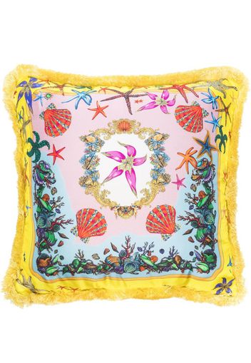 Versace Seaside-print silk cushion - Rosa