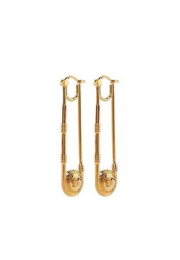 Versace Medusa-plaque safety-pin earrings - Oro