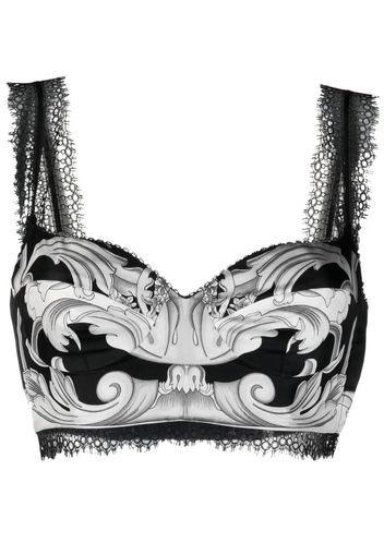 Versace Barocco print silk corset - Nero