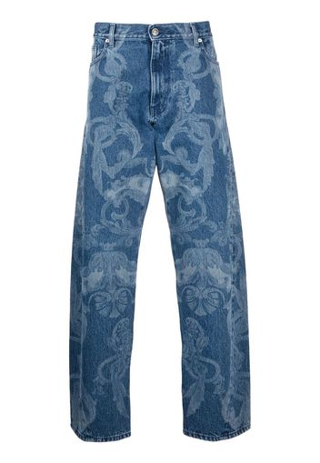 Versace Silver Baroque straight-leg jeans - Blu