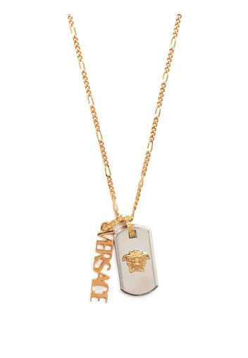 Versace Medusa dog-tag chain necklace - Oro